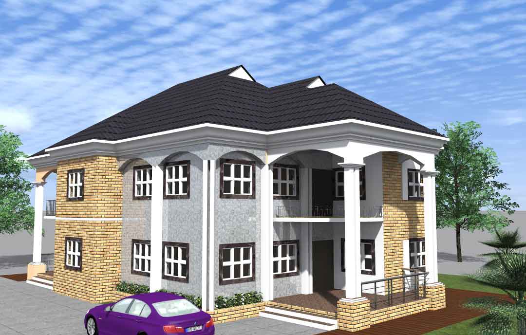 Nigeria house plan moderate 6 bedroom duplex