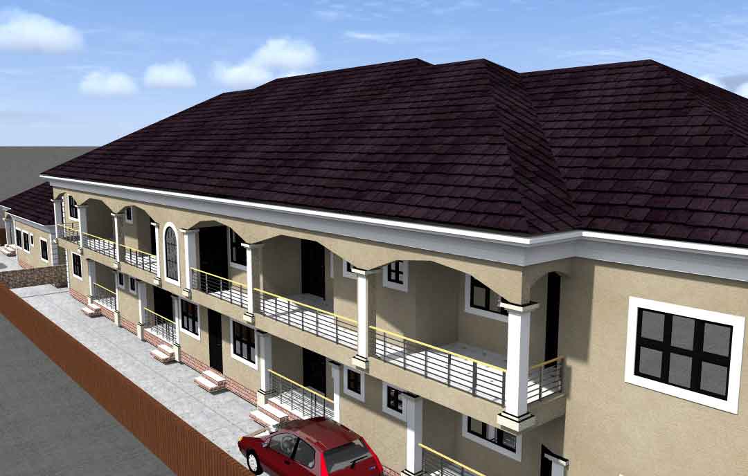 Nigeria house plan 2 and 1 bedroom apartments