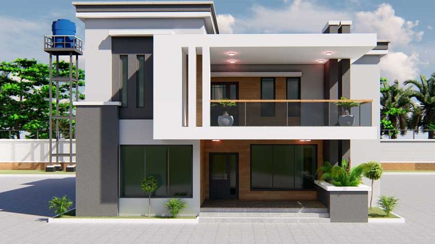 contemporary duplex house plan