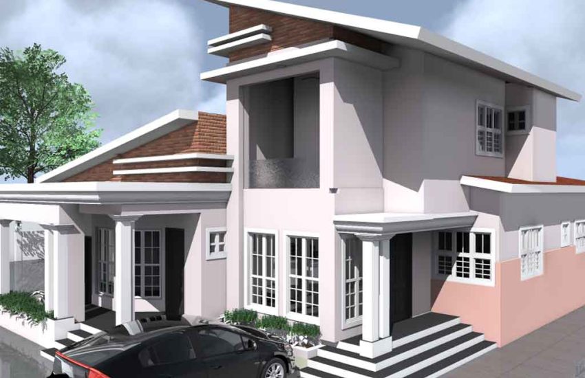 duplex house plan flat roof