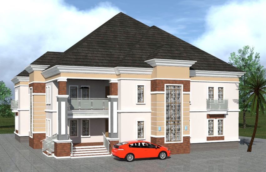 modern 6 bedroom duplex house plan