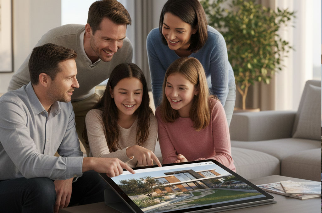  3D home design on a tablet