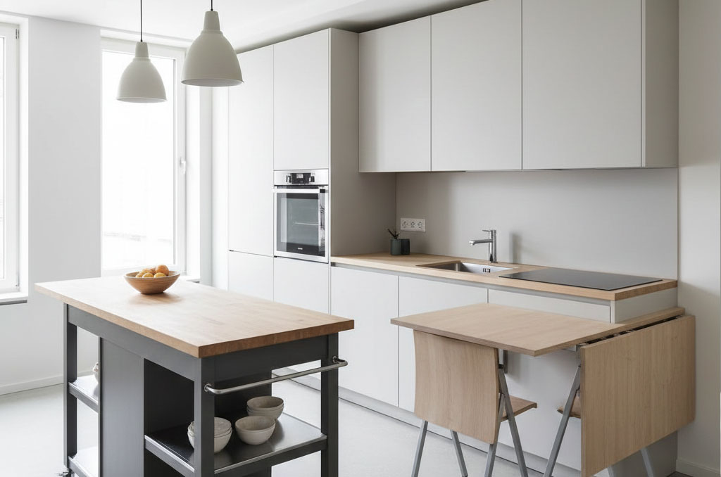 cleverly designed small kitchen