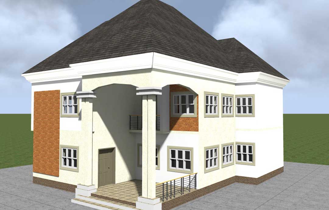 Simple Nigeria house plan 4 bedroom duplex