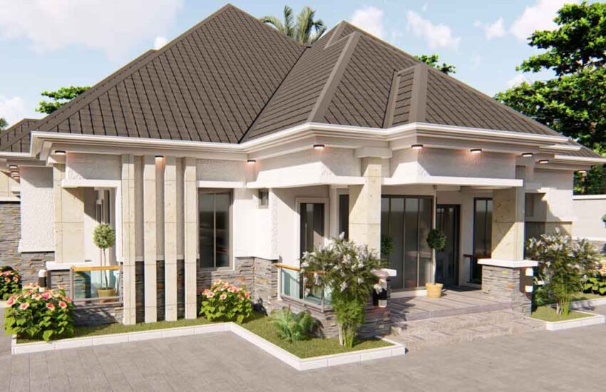 Nigeria house 4 bedroom flat roof design | Nigerian House plan