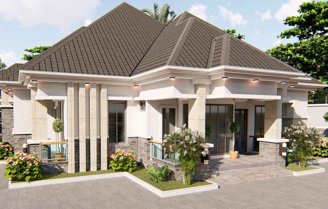 Nigerian house plan 4 bedroom bungalow