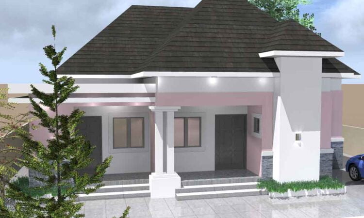 3 bedroom attached with self contained bungalow house plan